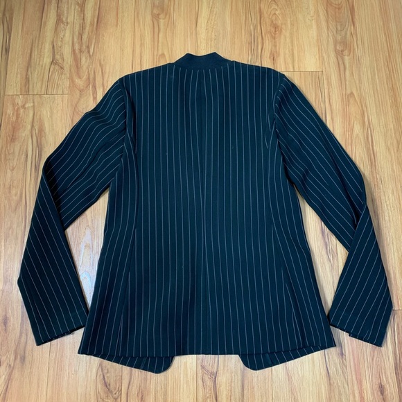 DKNY Pinstripe Black Fitted Blazer Jacket - Picture 4 of 10
